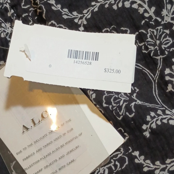 ALC Black Mad White Floral Double Lined Sheer Blouse A24 - Picture 3 of 6
